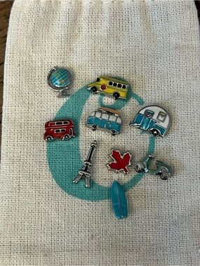 Origami Owl Travel Charms - Camper, VW Bus, Scooter & More - Teal, Red, Yellow